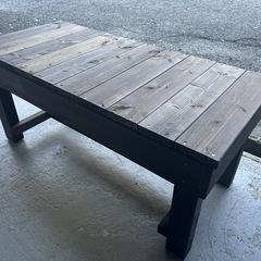 早いもの勝ち　DIY手作り ウォルナット色　ウッドデッキ縁台1台　ベンチ3台　引き取り限定の画像