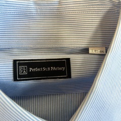 ★未使用品★ストライプ ボタンダウンシャツ ブルー Perfect Suit Factoryの画像
