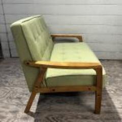 2人掛けソファ 布張り グリーン コンパクトソファ 25k菊STの画像