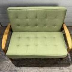 2人掛けソファ 布張り グリーン コンパクトソファ 25k菊STの画像