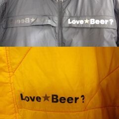 M0074 サッポロビール キャンペーン品 「Love Beer?」 DU PONT デュポン リバーシブルジャケット 2枚セット サーモライトプラス 黒/黄 未使用タグ付き品の画像