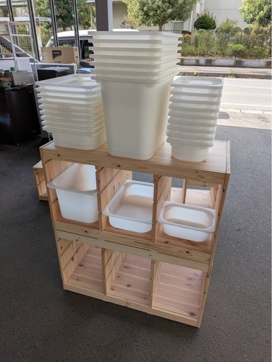 【美品】IKEA TROFAST トロファスト パイン材 収納棚 ボックス付き