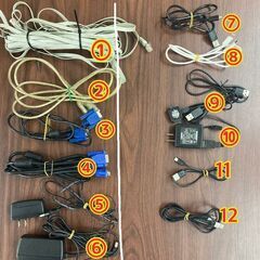12本まとめ売り！　各種　中古コード　LANケーブル　電源コード　延長コード　ジャンク品含む　★1本から販売OKの画像