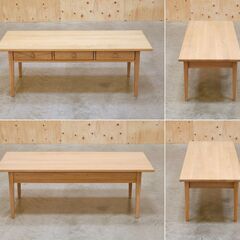 ≪zyt2571ジ≫ ニトリ センターテーブル CTオーランド120 幅120cm 奥行50cm ホワイトオーク/引き出し付き/ナチュラル/中古家具/宮城県仙台市 071101-02の画像