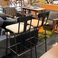 【在庫2脚】　スチールフレームのバースツール　カウンターチェア　アイアンの画像