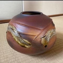 信楽焼三彩　花瓶の画像