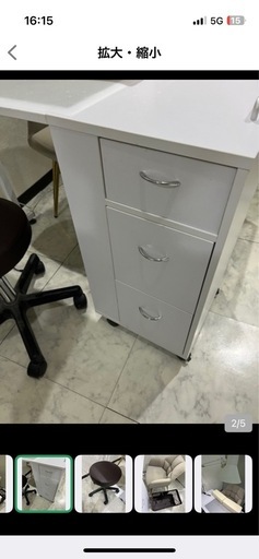 紫ネイルデスク、丸椅子セット