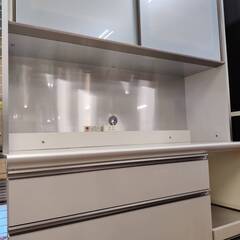 【愛品倶楽部柏店】Pamouna パモウナ 2枚スライド扉キッチンボード 幅120cm 側面鏡面仕上げの画像