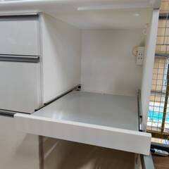 【愛品倶楽部柏店】Pamouna パモウナ 2枚スライド扉キッチンボード 幅120cm 側面鏡面仕上げの画像