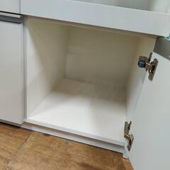 【愛品倶楽部柏店】Pamouna パモウナ 2枚スライド扉キッチンボード 幅120cm 側面鏡面仕上げの画像