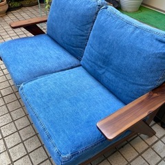 unico スウェラデニム2人掛けソファの画像