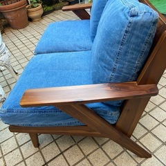 unico スウェラデニム2人掛けソファの画像