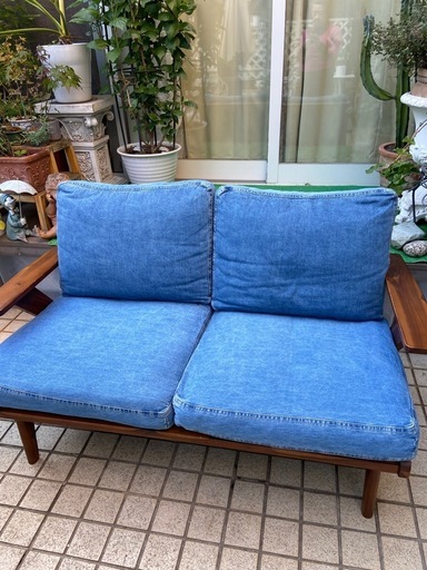 unico スウェラデニム2人掛けソファ