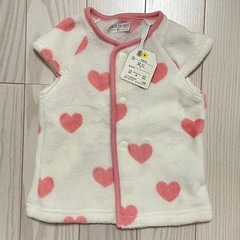 新品 80 サイズ スリーパー セット 2枚 もこもこ うさぎ ハートの画像