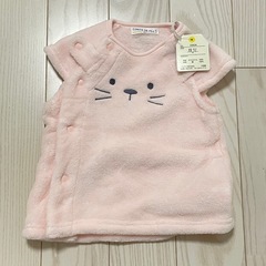 新品 80 サイズ スリーパー セット 2枚 もこもこ うさぎ ハートの画像