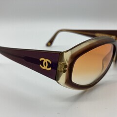 CHANEL シャネル 5021 C607 サングラス グラデーション ブラウン × パープル ゴールドココ 正規品の画像