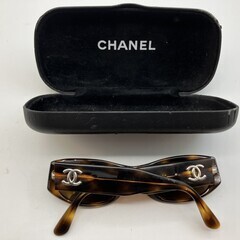 CHANEL シャネル 06920 91235 ココマーク べっ甲調 サングラス 小さめサイズ　ケース付きの画像