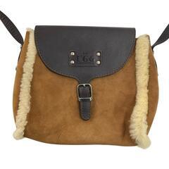 186000 UGG アグ ショルダーバッグ ムートン キャメル ブーツキーホルダー付き★ スウェード/レザー [250827HM090052]の画像