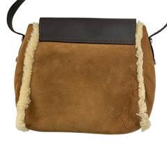 186000 UGG アグ ショルダーバッグ ムートン キャメル ブーツキーホルダー付き★ スウェード/レザー [250827HM090052]の画像