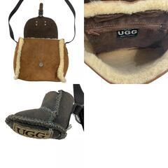 186000 UGG アグ ショルダーバッグ ムートン キャメル ブーツキーホルダー付き★ スウェード/レザー [250827HM090052]の画像