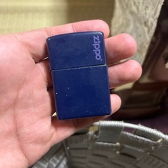 ZIPPO ジッポー ライター ロゴ マット ネイビー の画像