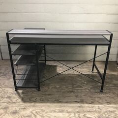 L字型デスク 棚付き 3段収納 パソコンデスク ワークデスク 25k菊STの画像