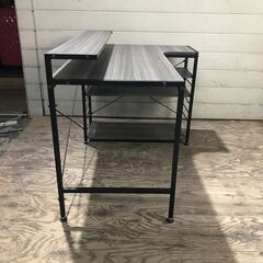 L字型デスク 棚付き 3段収納 パソコンデスク ワークデスク 25k菊STの画像