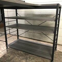 L字型デスク 棚付き 3段収納 パソコンデスク ワークデスク 25k菊STの画像