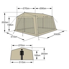 【CAPTAIN STAG 】モンテ・メッシュタープ・テント【未使用・箱なし】＊即決優先の画像