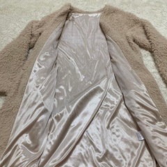 ロングフェイクファーコート アウター モコモコ ボア風  レディースファッションの画像