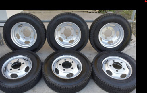 トラックスタッドレスタイヤ　205/80R17.5 BRIDGESTONE 2024 年製 スチールホイール付きTOPY DUA 17.5×5.25 115 8TC 5穴 両面再塗装 6本セット