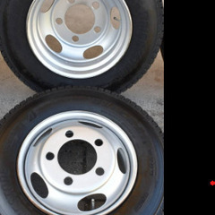 トラックスタッドレスタイヤ　205/80R17.5 BRIDGESTONE 2024 年製 スチールホイール付きTOPY DUA 17.5×5.25 115 8TC 5穴 両面再塗装 6本セットの画像