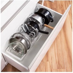 ニトリ　伸縮ザル・ボウル、フライパンスタンド 伸縮幅46-86cm の画像