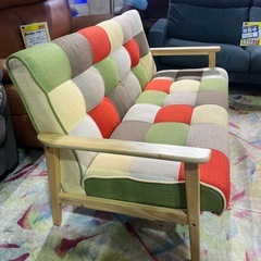 2Pソファ　チェックの画像