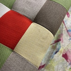 2Pソファ　チェックの画像