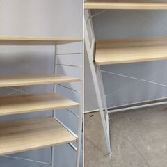 レンジラック スライド棚付 ゴミ箱上ラック 天板可動式 キッチンラック /HJ-0562 1Fの画像