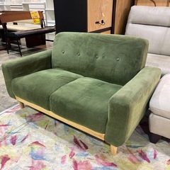 2Pソファ　グリーン　コーデュロイの画像