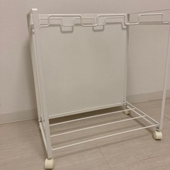 11/18まで　山崎実業(Yamazaki) 目隠し分別ダストワゴン 3分別 ホワイトの画像