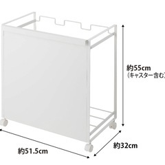 11/18まで　山崎実業(Yamazaki) 目隠し分別ダストワゴン 3分別 ホワイトの画像
