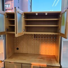 J1801【リユースのサカイ柏店】NITORI　ニトリ　キッチンボード　アルナス3　105KB　ライトブラウン　クリーニング済　の画像