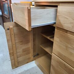 J1801【リユースのサカイ柏店】NITORI　ニトリ　キッチンボード　アルナス3　105KB　ライトブラウン　クリーニング済　の画像