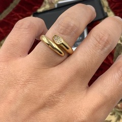 K18 デザイン　ダイヤリング　スネーク　6.3g 約13号の画像