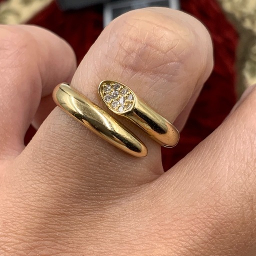 K18 デザイン　ダイヤリング　スネーク　6.3g 約13号