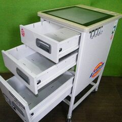 【KAWAJUN/カワジュン】 チェックテーブル 引き出し3段■移動式デスク・作業台■C-1561の画像