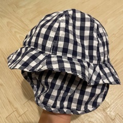 チェック柄　帽子　48センチの画像