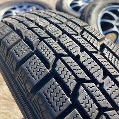 バリ溝スタッドレス 155/80R13 東北6県無料配送対応‼️爆安‼️最終値下げ‼️③超超超バリ溝❗ 国産ダンロップ製❗ アルミ付き 国産 タイヤ !!　スタットレスの画像