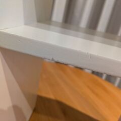 サイドテーブル　ナイトテーブル　棚　白　木製の画像