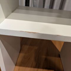 サイドテーブル　ナイトテーブル　棚　白　木製の画像