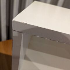 サイドテーブル　ナイトテーブル　棚　白　木製の画像