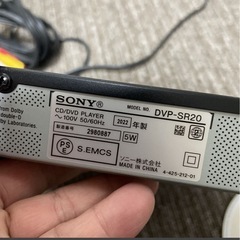 SONY DVDプレーヤー　再生専用　リモコンなし　2022年製　DVP-SR20 ブラック　の画像